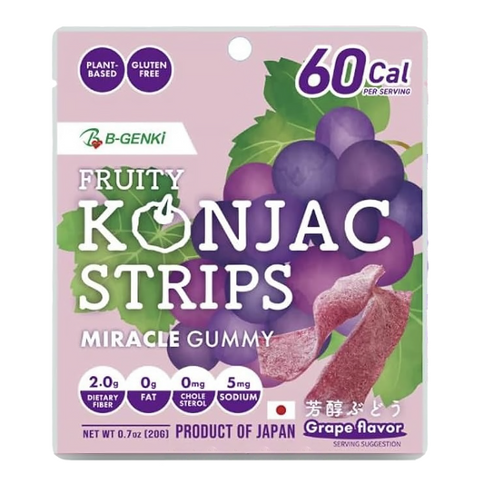 B-GENKi Fruity Konjac Strips Grape 0.7oz (20g)