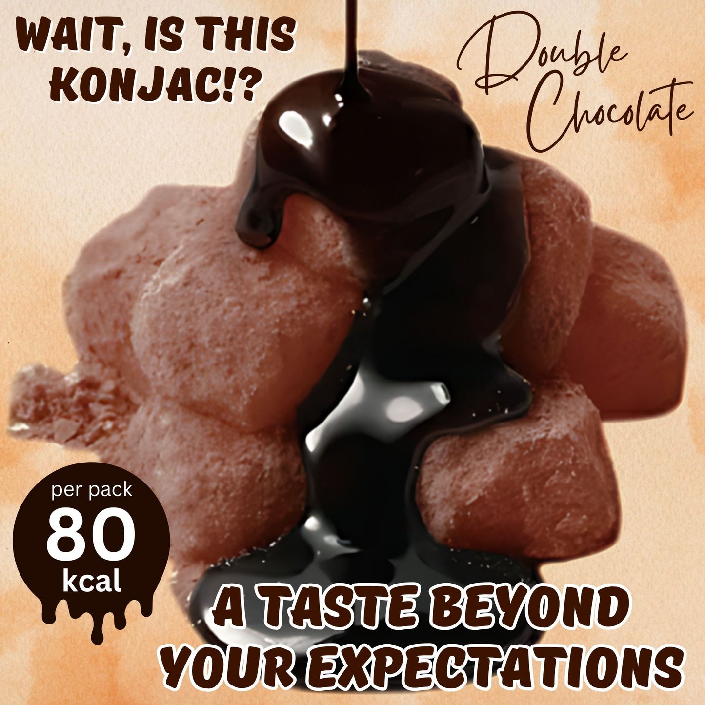 B-GENKi Mochikon W Chocolate, Mochi-Like Chewy Dessert 100g