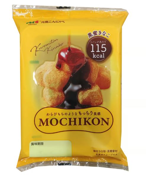 B-GENKi Mochikon Kuromitsu Kinako (Soybean Flour), Mochi-Like Chewy Dessert 100g