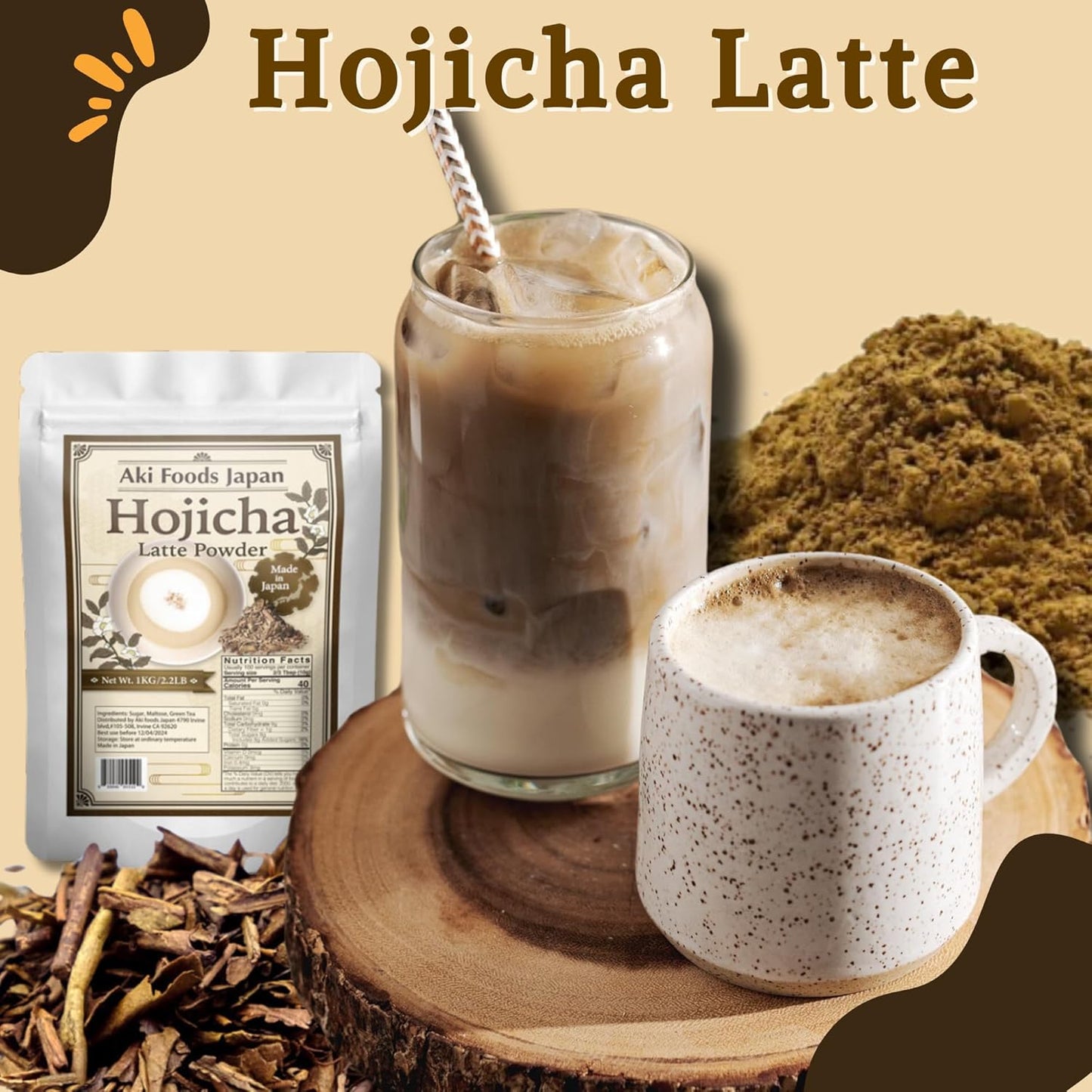 Drink Mix Hojicha Latte Powder 2.2lb