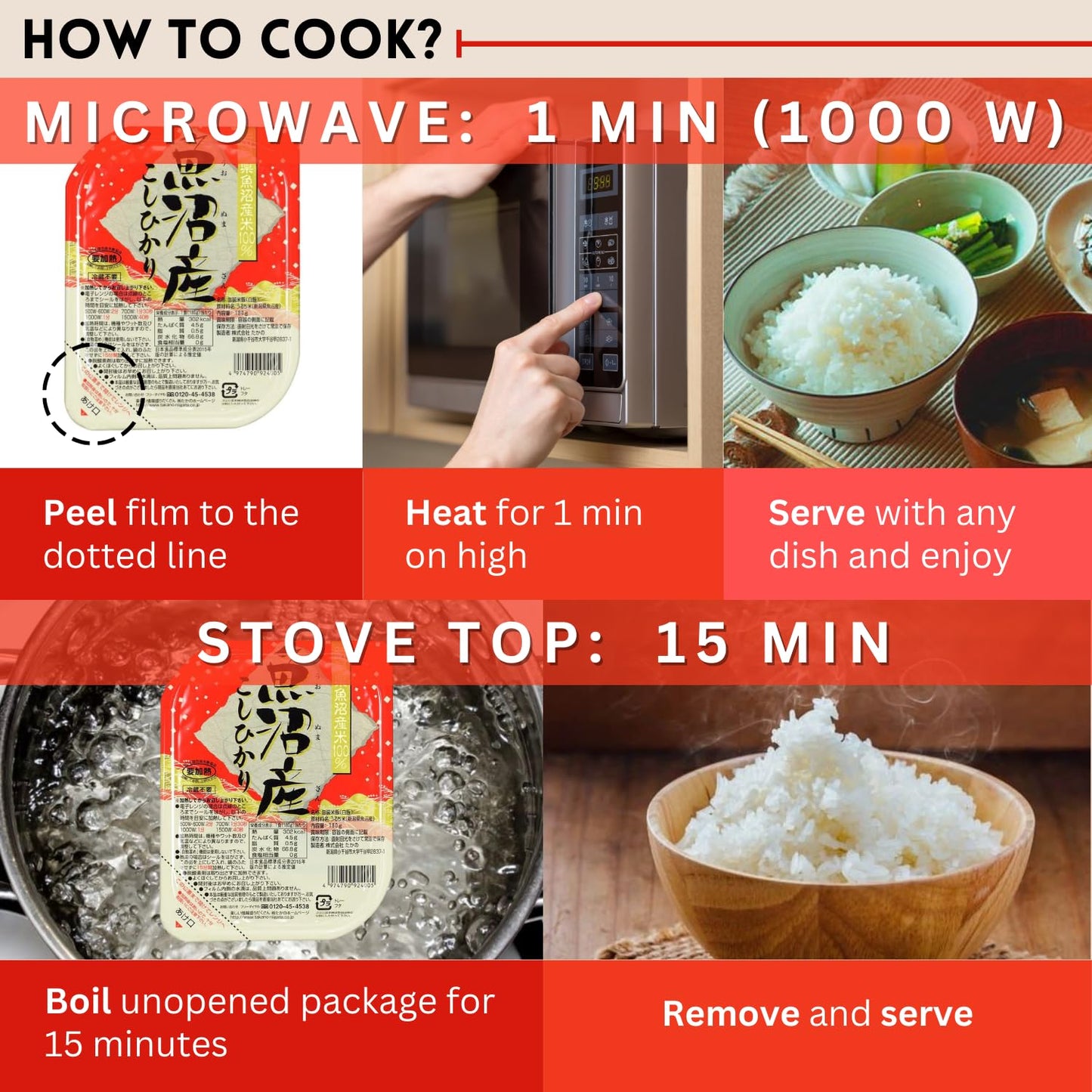 Takano Japanese Koshihikari Instant Microwave Rice