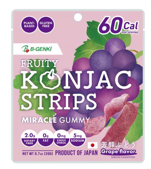 B-GENKi Fruity Konjac Strips Grape 0.7oz (20g)