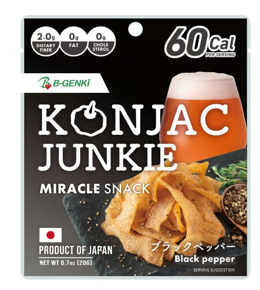 B-GENKi Konjac Junkie Black Pepper 0.7oz (20g)